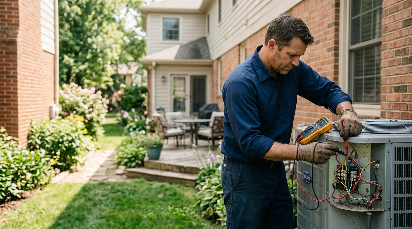 HVAC technician working near Wortham, TX